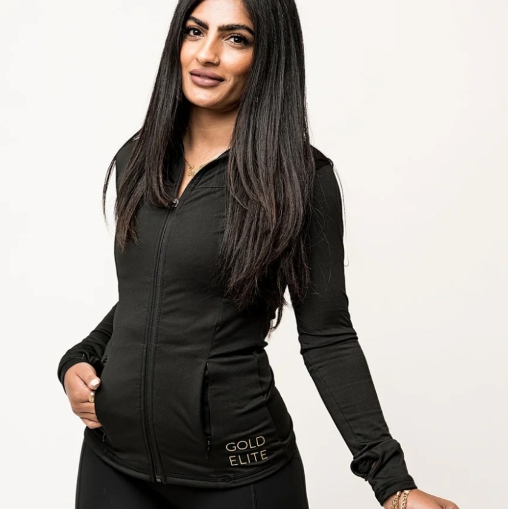 Gold Elite Women's Black Athletic Jacket